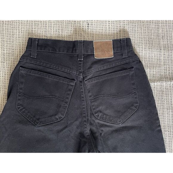Vintage Lee Riveted Straight Jeans Womens Size 8 Black USA Made 100% Cotton 30In - Picture 4 of 7